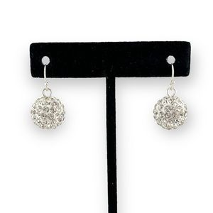 Swarovski Crystal Silver Fireball Drop Earrings